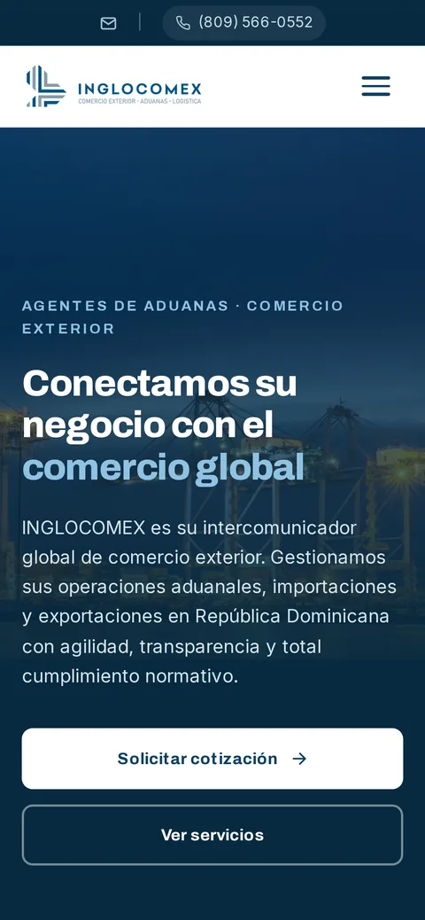 Website de INGLOCOMEX, web corporativa, por Studio Tina
