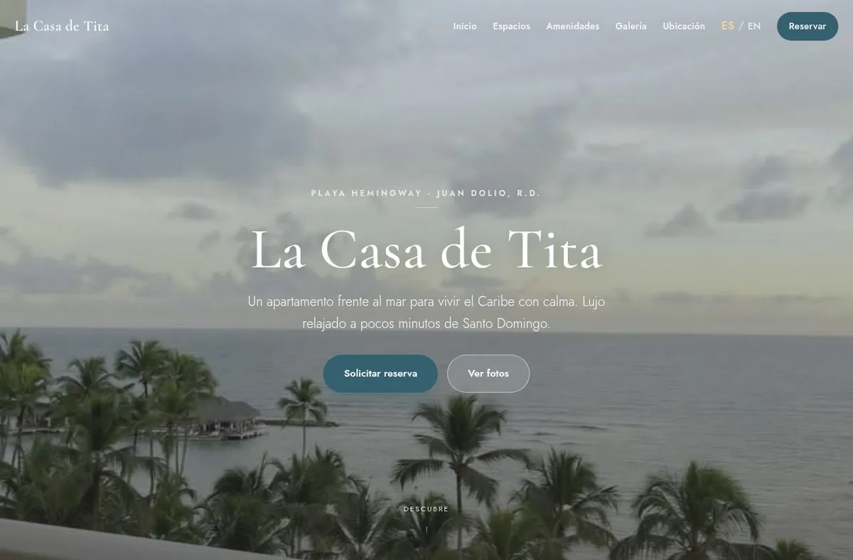 Website de La Casa de Tita, website de reservas desarrollado por Studio Tina